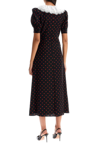 Polka Dot Silk Midi Dress