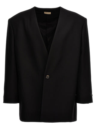 Lapeless Suit Blazer