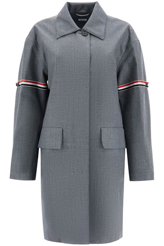 Waterproof Technical Wool Coat With Rwb Stripes