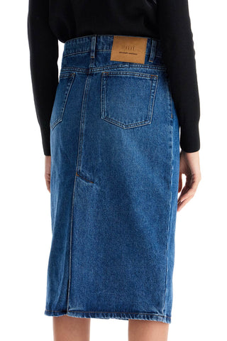 Denim Midi Skirt In Seven