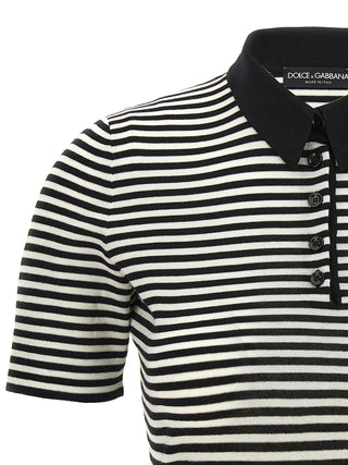 Striped Cropped Polo Shirt