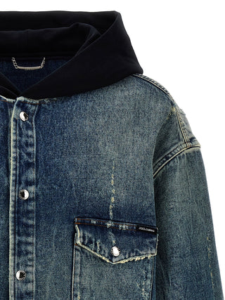 Denim Hooded Overshirt