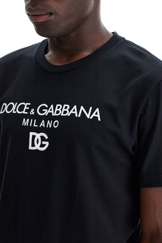 Dg Embroidered T-shirt With Lettering Logo Print