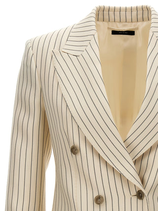 Striped Double-breasted Blazer