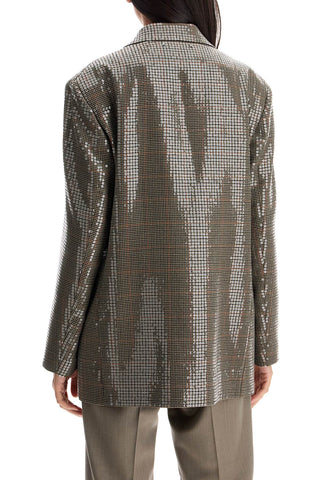 Houndstooth Blazer With Sequins