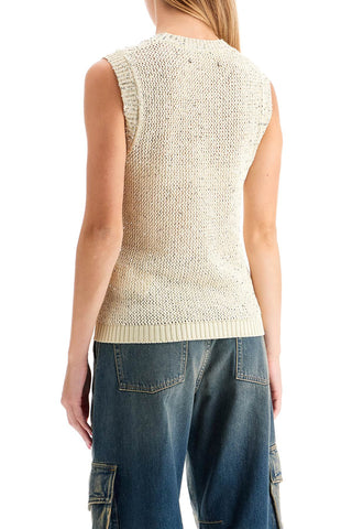 Knitted Vest With Sequins Embell