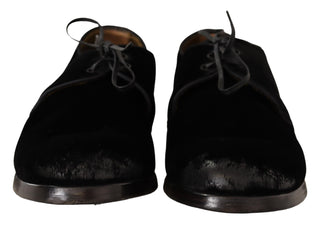 Elegant Black Velvet Derby Shoes - Luxury for You