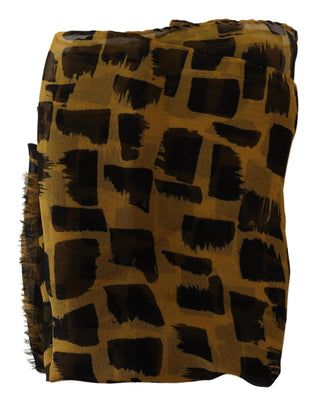 Elegant Silk Scarf In Yellow & Black