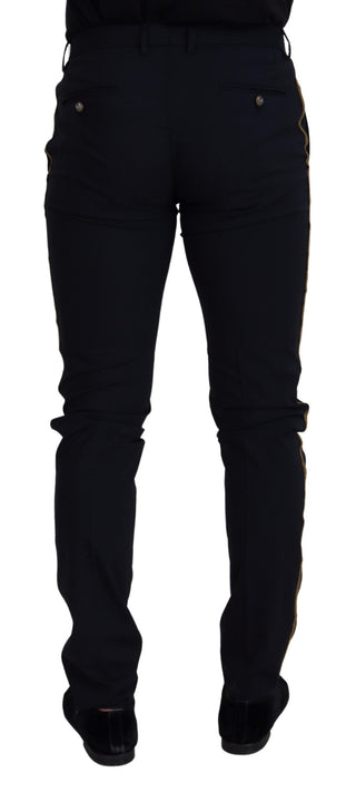 Elegant Black Wool-blend Trousers