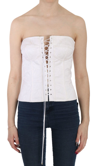 Elegant White Strapless Corset Top - Luxury for You