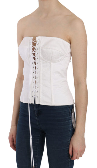 Elegant White Strapless Corset Top - Luxury for You