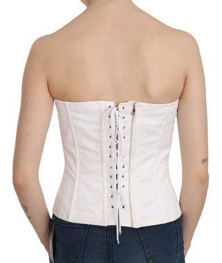 Elegant White Strapless Corset Top - Luxury for You