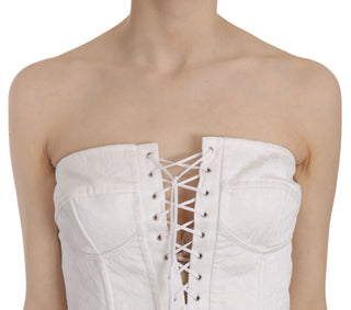 Elegant White Strapless Corset Top - Luxury for You