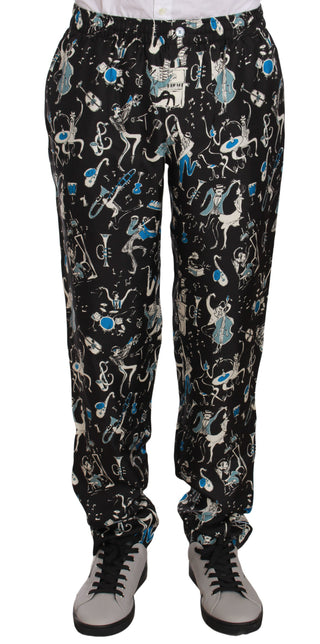 Elegant Silk Lounge Pants With Unique Print - Luxury for You