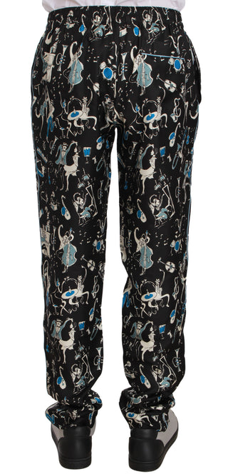 Elegant Silk Lounge Pants With Unique Print - Luxury for You