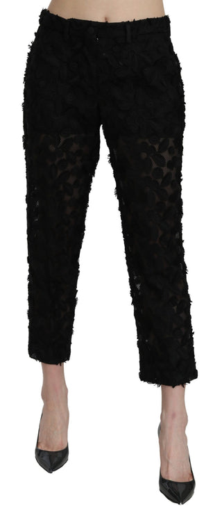 Elegant Straight Cropped Lace Trousers - Luxury for You