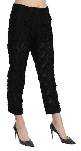 Elegant Straight Cropped Lace Trousers - Luxury for You