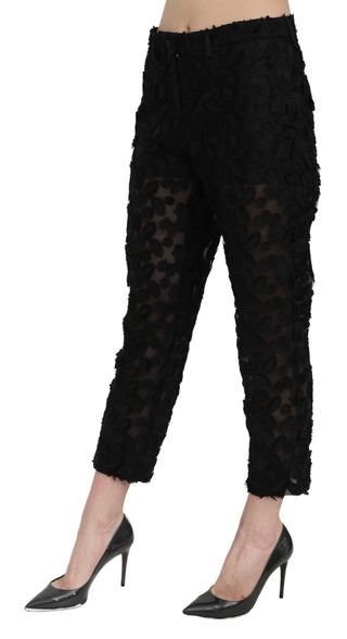 Elegant Straight Cropped Lace Trousers - Luxury for You