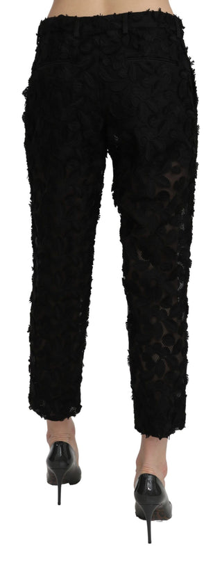 Elegant Straight Cropped Lace Trousers - Luxury for You