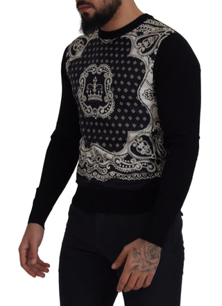 Elegant Wool Silk Blend Crewneck Sweater