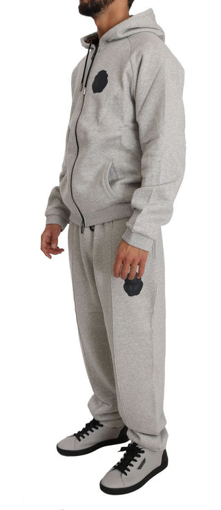 Elegant Gray Cotton Sweatsuit Ensemble - Luxury for You