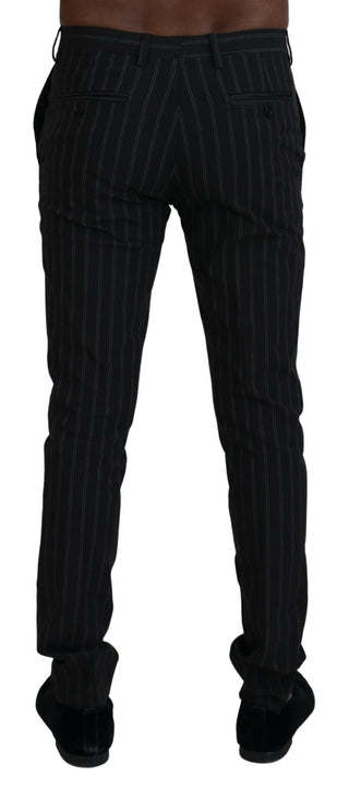 Elegant Striped Viscose Dress Pants For Men