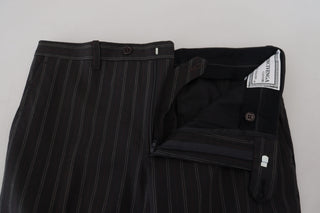 Elegant Striped Viscose Dress Pants For Men