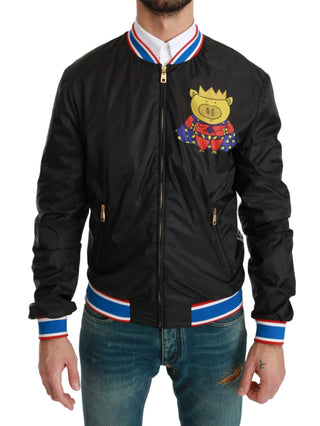 Elegant Multicolor Motive Bomber Jacket - Luxury for You