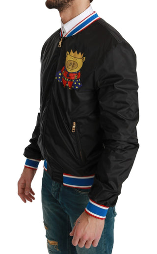 Elegant Multicolor Motive Bomber Jacket - Luxury for You