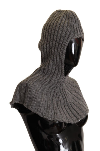 Elegant Cashmere Hood Scarf In Gray