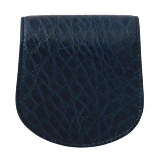 Elegant Blue Caimano Leather Condom Case Wallet