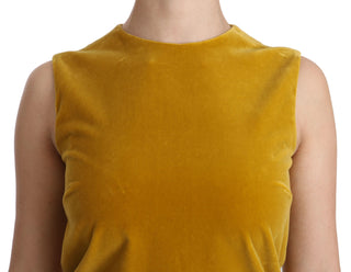 Mustard Velvet Shift Mini Dress - Luxury for You