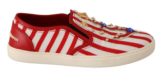 Stripe Print Studded Loafers - Luxury for You