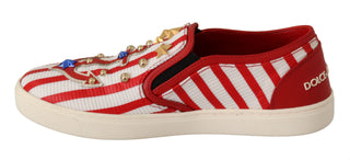 Stripe Print Studded Loafers - Luxury for You