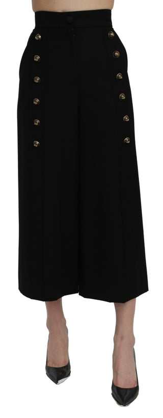 Elegant High Waist Wide Leg Wool Pants - Luxury for You