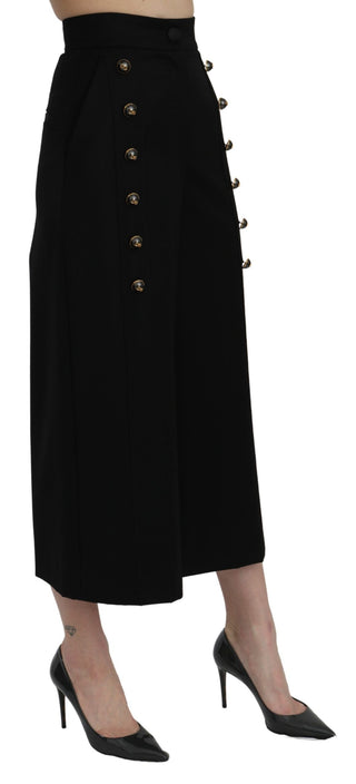 Elegant High Waist Wide Leg Wool Pants - Luxury for You