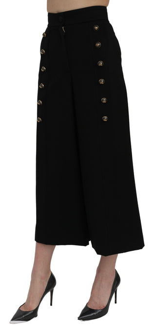 Elegant High Waist Wide Leg Wool Pants - Luxury for You