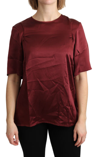 Elegant Silk Bordeaux Blouse - Luxury for You