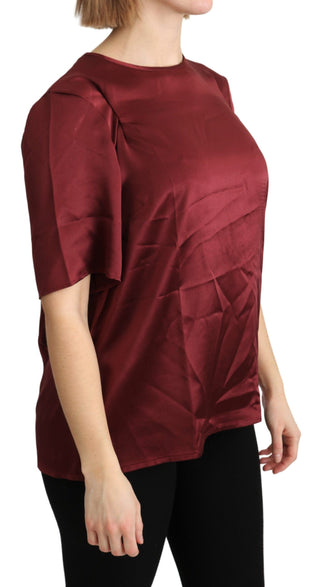 Elegant Silk Bordeaux Blouse - Luxury for You