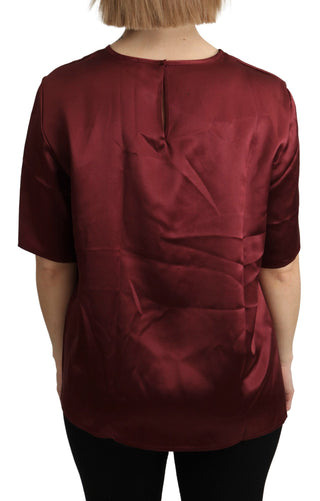 Elegant Silk Bordeaux Blouse - Luxury for You