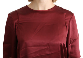 Elegant Silk Bordeaux Blouse - Luxury for You