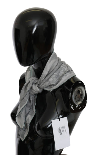 Elegant Gray Silk Scarf For Women