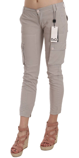 Chic Khaki Cotton Blend Trousers - Luxury for You