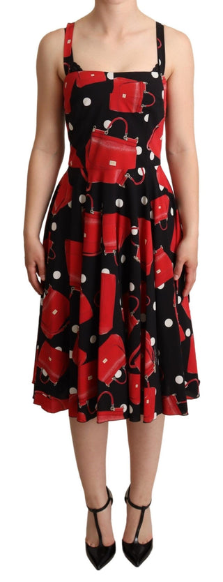 Sicilian Bag Print Sleeveless Midi Dress - Luxury for You