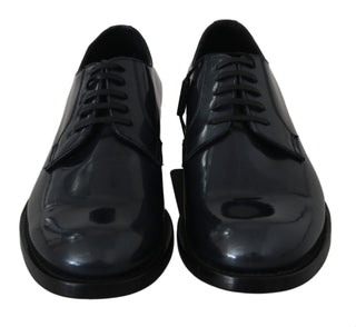 Elegant Blue Leather Derby Dress Shoes - Luxury for You