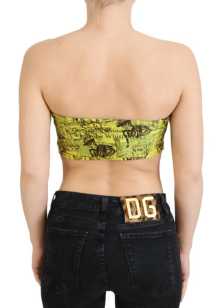 Chic Cropped Stretch Top Bra In Multicolor Print