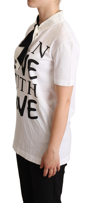 Chic Love Slogan Silk Cotton Tee - Luxury for You