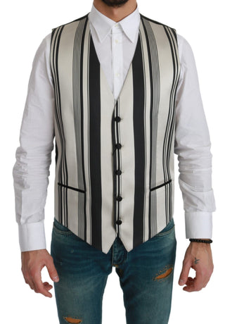 Stripe Cotton Silk Dress Vest - Luxury for You