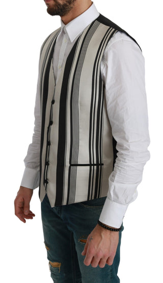 Stripe Cotton Silk Dress Vest - Luxury for You