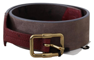 Elegant Brown Leather Belt With Gold Buckle - Luxury for You